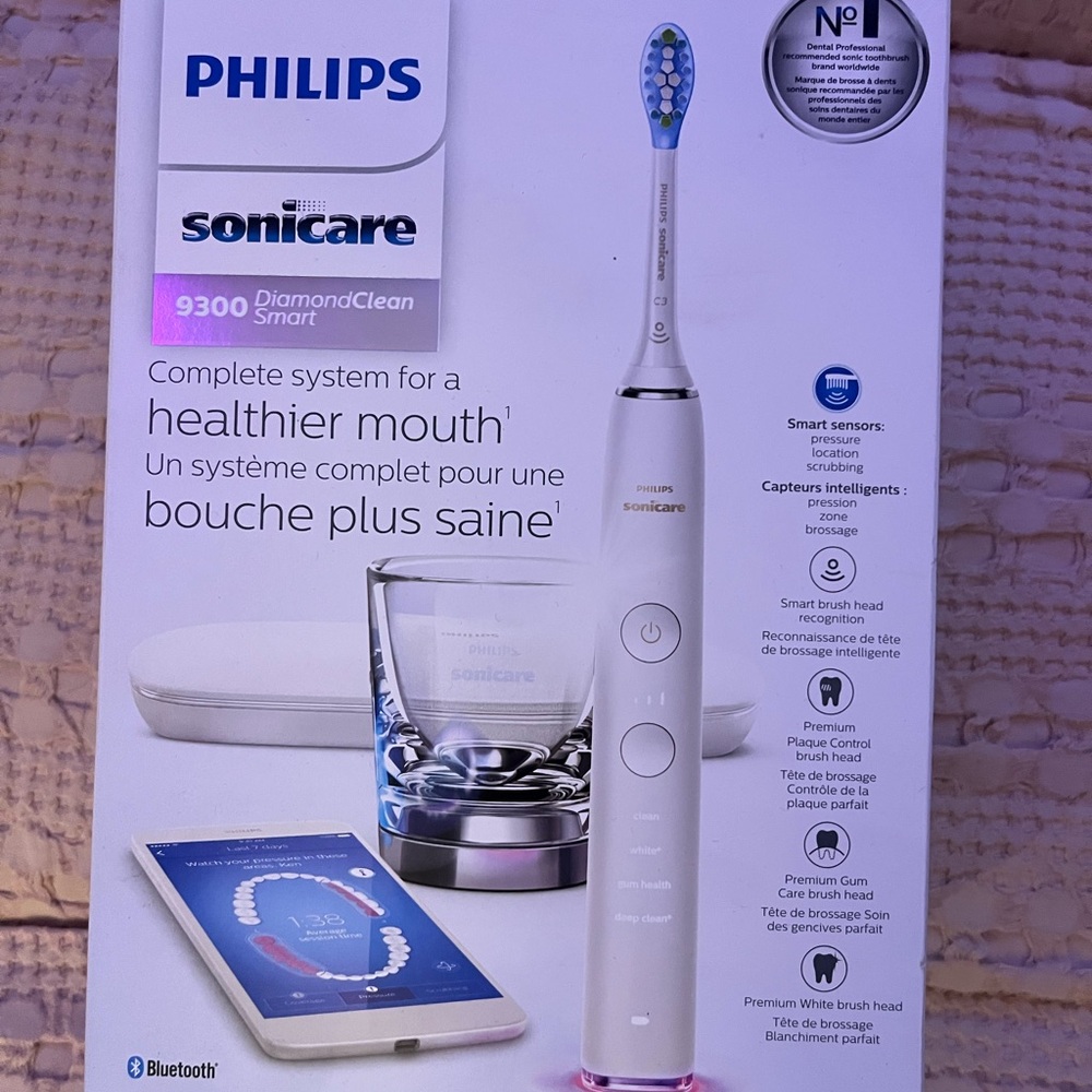 Philips Sonicare 9300 Electric Toothbrush - White with Blue Accents